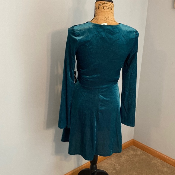 Express Deep Teal Long Sleeve Dress Women Size S/P - Picture 3 of 13